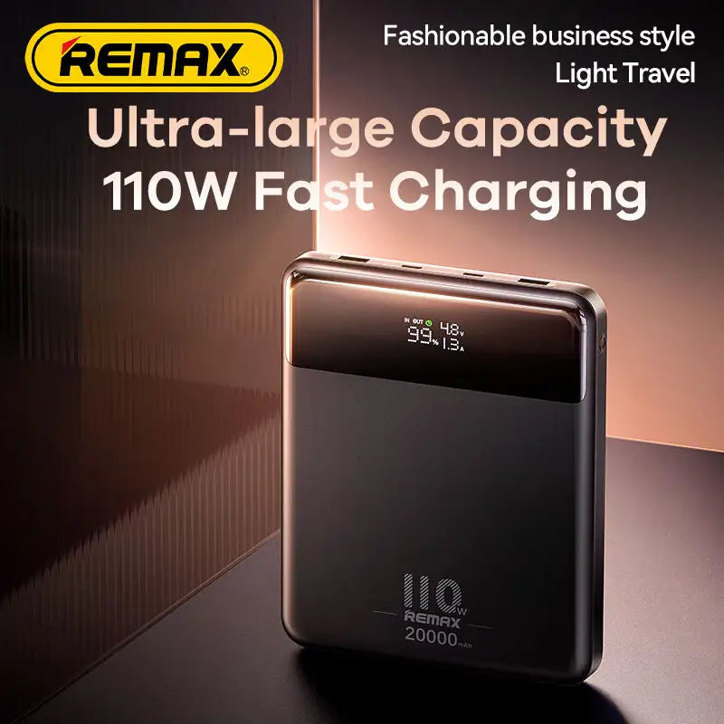 REMAX RPP-669 DINBA SERIES 110W +22.5W FOR LAPTOP AND MOBLIE FAST CHARGING POWER BANK 20000MAH
