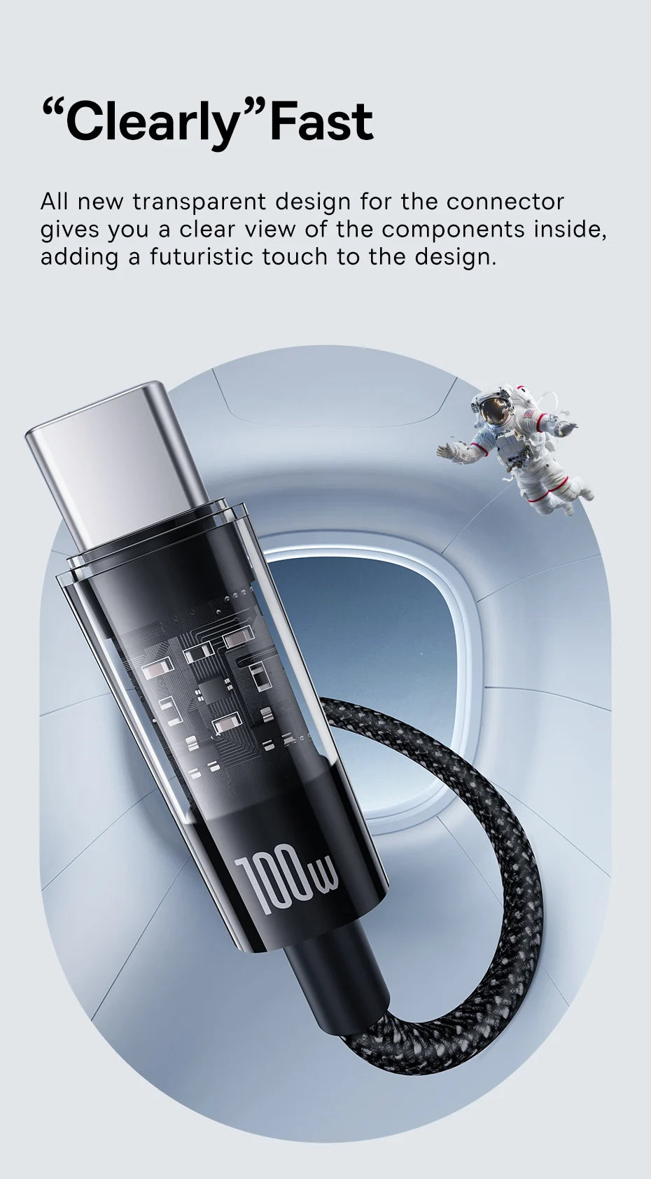 Baseus Gem Type – C to Type – C 100W Fast Charging Data Cable