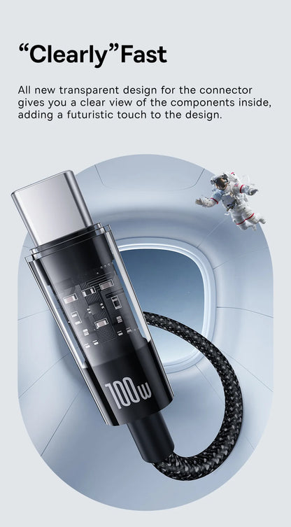 Baseus Gem Type – C to Type – C 100W Fast Charging Data Cable