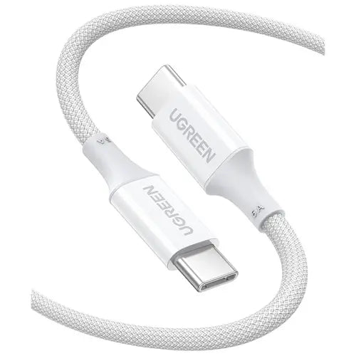 UGREEN USB-C to USB-C PD Fast Charging Silicone Braided Cable Black 1m 5A (Black) | Model: US557