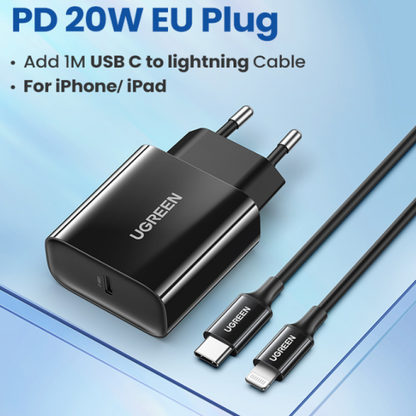 UGREEN Fast Charging Power Adapter PD 20W EU (White) | CD137