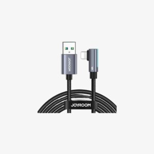 Joyroom S-AL012A17 SmoothGame Series 2.4A USB-A to Lightning Right Angle Fast Charging Data Cable 1.2m-Black