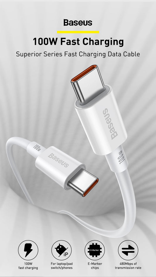 Baseus Superior 100W Fast Charging Type C to Type C Cable