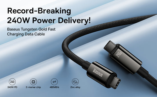 Baseus Tungsten Gold Fast Charging Data Cable Type C to Type C 240W