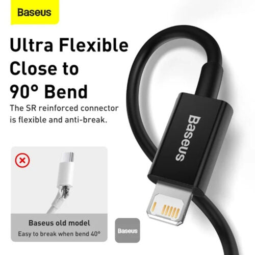 Baseus Gem Series 20W Type C To Lightning Data Cable Cluster Black 1m