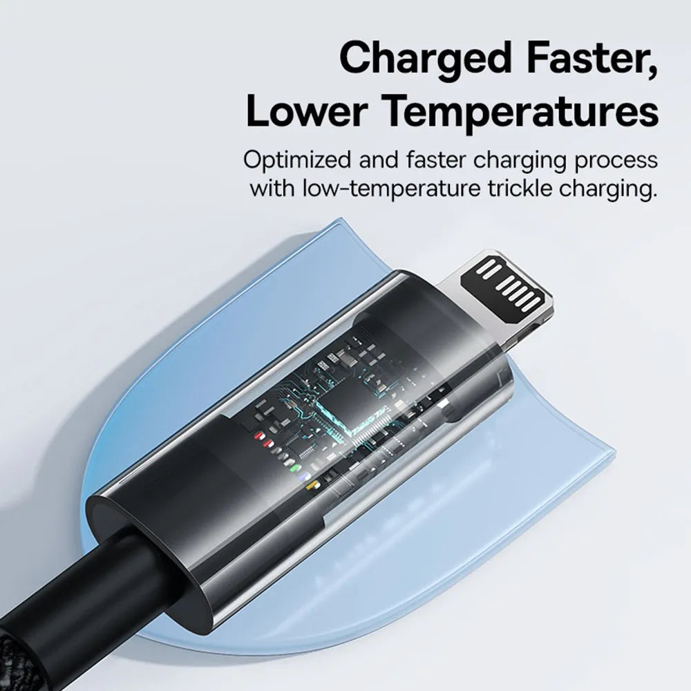 Baseus Gem Series 20W Type C To Lightning Data Cable Cluster Black 1m