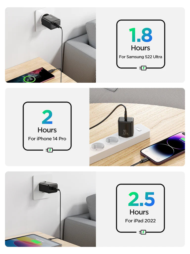 JOYROOM-TCF06 Flash Series PD 20W Single-Port Charger-White (UK)