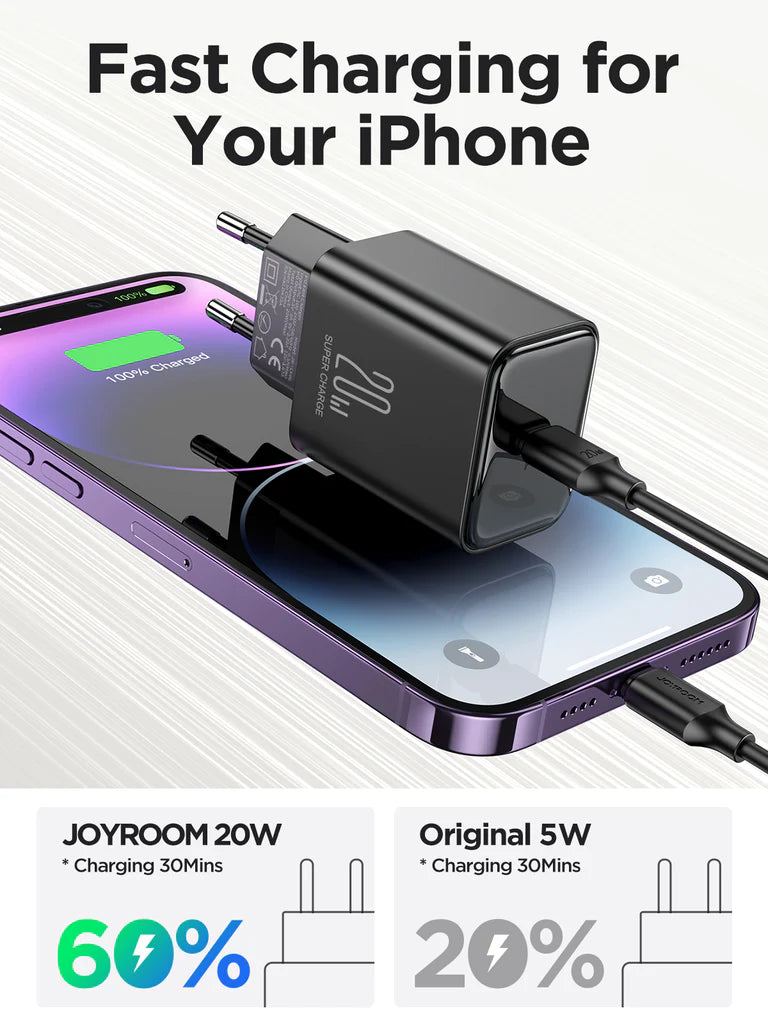 JOYROOM-TCF06 Flash Series PD 20W Single-Port Charger-White (UK)