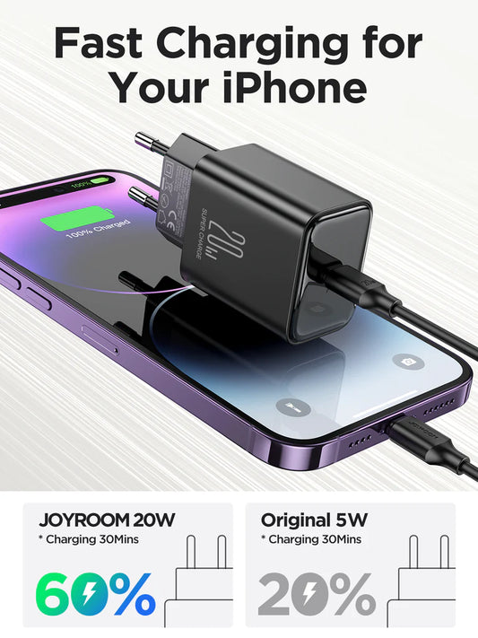 JOYROOM-TCF06 Flash Series PD 20W Single-Port Charger-White (UK)