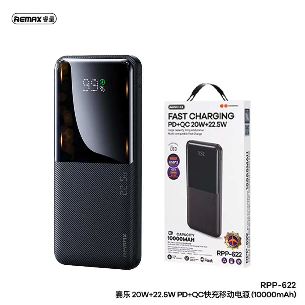 Remax rpp-622 20w+22.5w pd+QC fast charge power bank 10000mah Black and White