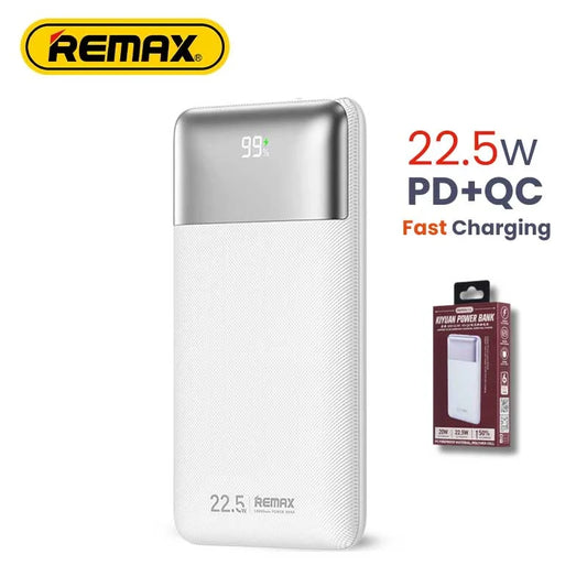 REMAX Kiyuan Series 20W+22.5W PD+QC Fast Charging Power Bank 10000mAh RPP-5 White and Blue