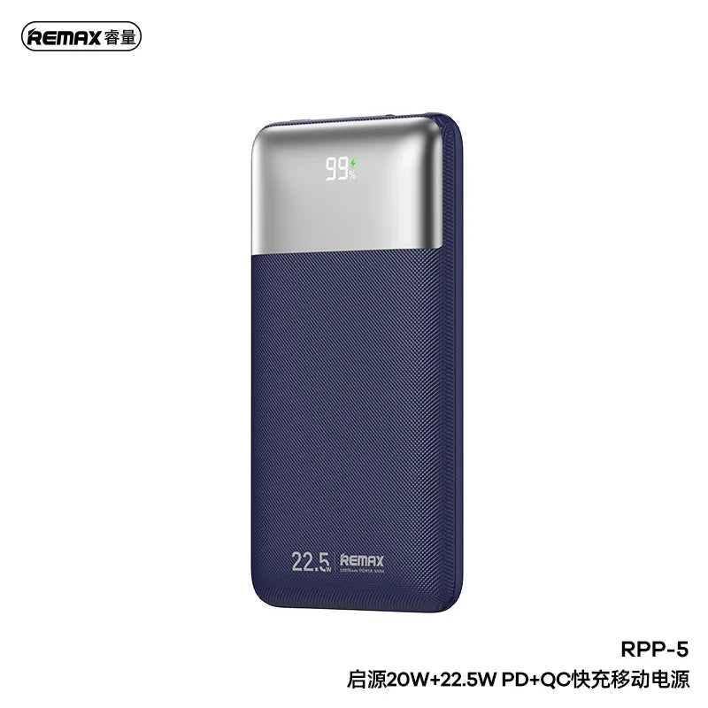 REMAX Kiyuan Series 20W+22.5W PD+QC Fast Charging Power Bank 10000mAh RPP-5 White and Blue