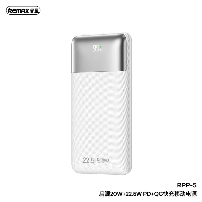 REMAX Kiyuan Series 20W+22.5W PD+QC Fast Charging Power Bank 10000mAh RPP-5 White and Blue