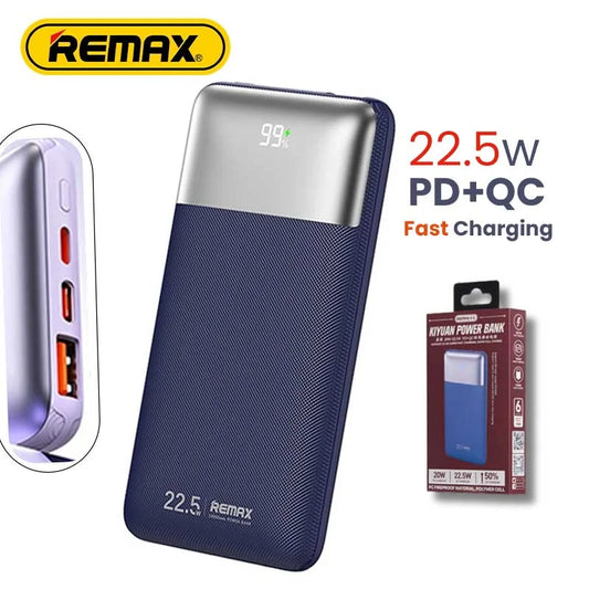REMAX Kiyuan Series 20W+22.5W PD+QC Fast Charging Power Bank 10000mAh RPP-5 White and Blue