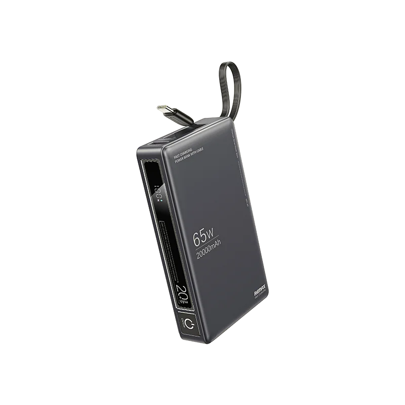 REMAX RPP-87 WINGLE SERIES 65W+22.5W LAPTOP AND MOBLIE FAST CHARGING POWER BANK 20000 MAH GRAY