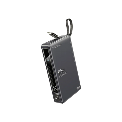 REMAX RPP-87 WINGLE SERIES 65W+22.5W LAPTOP AND MOBLIE FAST CHARGING POWER BANK 20000 MAH GRAY