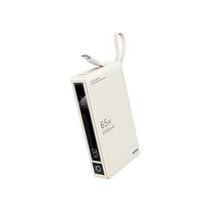 REMAX RPP-87 WINGLE SERIES 65W+22.5W LAPTOP AND MOBLIE FAST CHARGING POWER BANK 20000 MAH GRAY