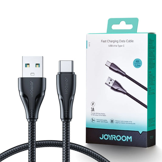 JOYROOM S-A11 SURPASS SERIES 3A Model: S-UC027A11 USB-A TO TYPE-C FAST CHARGING DATA CABLE 1.2M-BLACK
